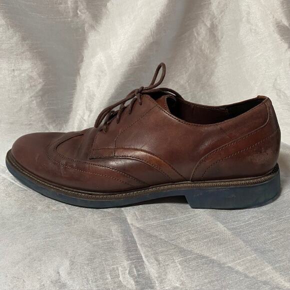 Cole Haan Mens Size 9.5 Grand OS Brown Leather Wingtip Oxford Derby Dress Shoes main image 4